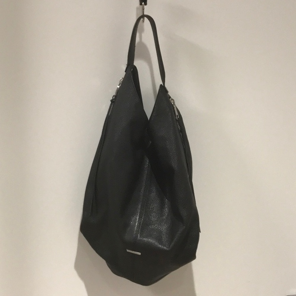 Black Pebble Leather Rebecca Minkoff Hobo Bag, VGUC